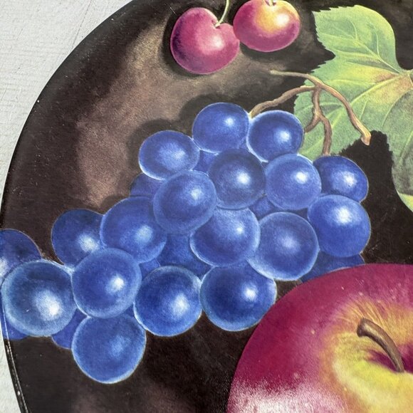 Furio Home EDEN Brown With Fruit Center Coupe Smooth 11" Dinner Plates Set of 3 - Picture 13 of 16